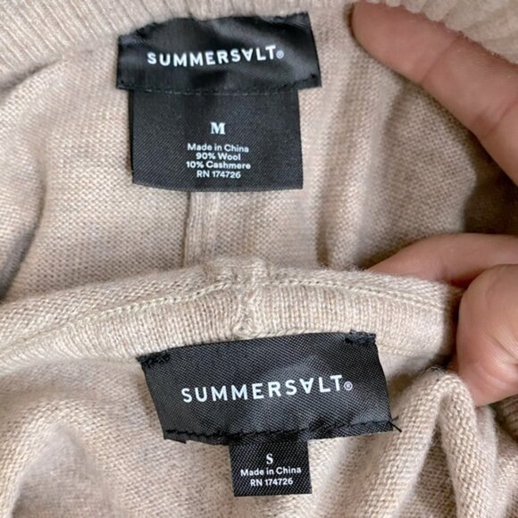 SOLD-Summersalt Beige Wool Cashmere Blend Jogger Hoodie Loungewear Set S/M - Picture 5 of 16